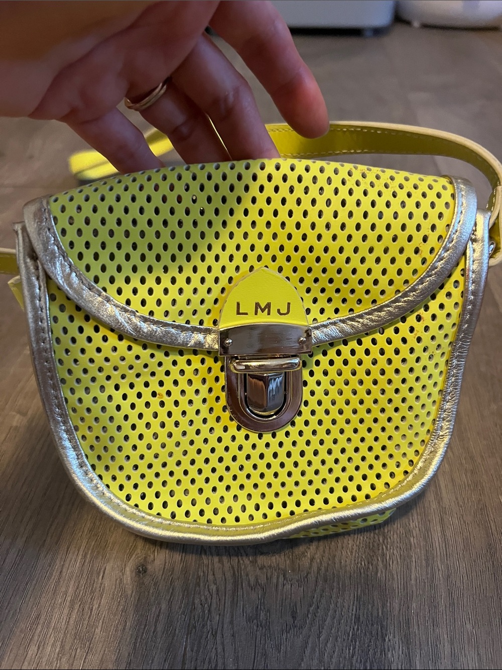 Little Marc Jacobs girls Yellow Perforated Crossbody Bag
